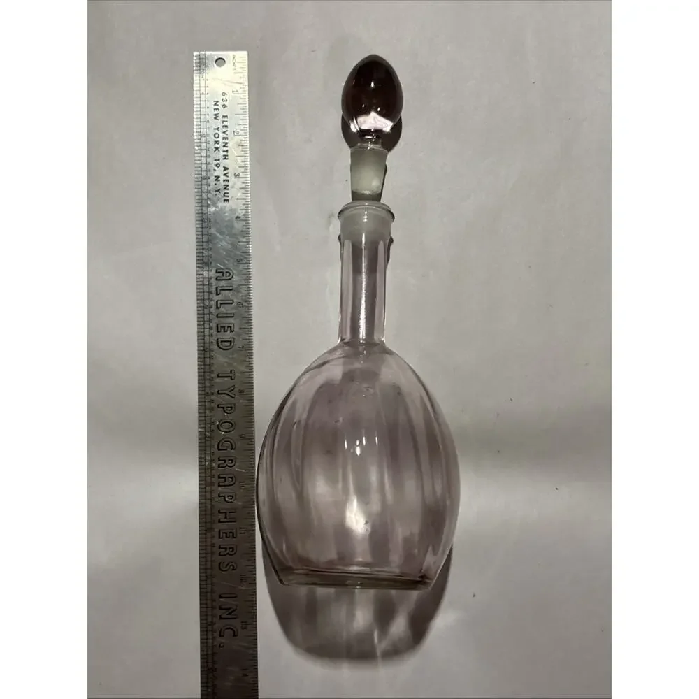 Vtg Mid Century Pink decanter Bottle